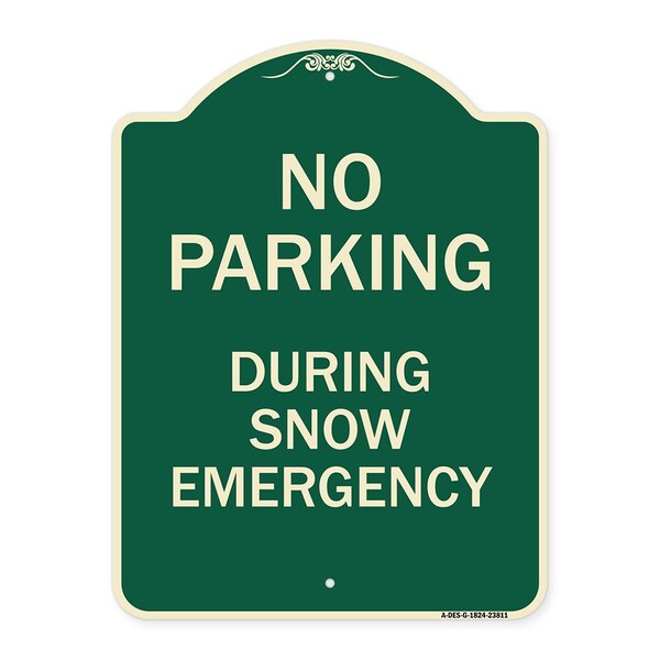 Signmission No Parking During Snow Emergency Heavy-Gauge Aluminum Architectural Sign, 24" x 18", G-1824-23811 A-DES-G-1824-23811 - main